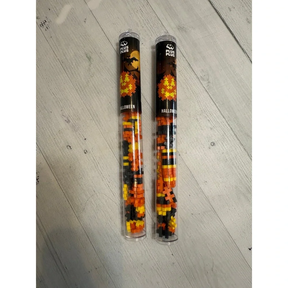 Plus Plus Halloween pumpkin and bat two sets NEW